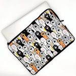 13-15 Inch Cat Paws Print Laptop Sleeve Case/Water-Resistant Neoprene Notebook Computer Pocket Tablet Briefcase Carrying Bag/Pouch Skin Cover for HP/Dell/Lenovo/Asus/Acer/Apple