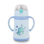 Cello Doodle Kids Flask | Stainless Steel Keeps Drinks Cool or hot for an Extra Long time | Double Walled Vacuum Insulated Technology | Leak Proof lid | 350ml, Turquoise