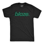 Mens Blaze T Shirt Funny 420 Weed Leaf Pot Smoking Blazing Lovers Tee for Guys Mens Funny T Shirts 420 T Shirt for Men Novelty Tees for Men Black - L