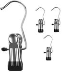 Mirramor Laundry Hook Boot Hanging Hold Clips Portable Hanging Clothes Pins Hanging Hooks Stainless Steel Home Travel Hangers Heavy Duty Organizer Pants Shoes Clip (Stainless Steel Laundry Hooks, 16)