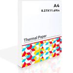 A4 Thermal Paper - Multi-Purpose Thermal Printer Paper, Compatible for Phomemo M08F and Brother PJ762 PJ763MFi Portable A4 Printers, 297mm×210mm, 100 Sheets