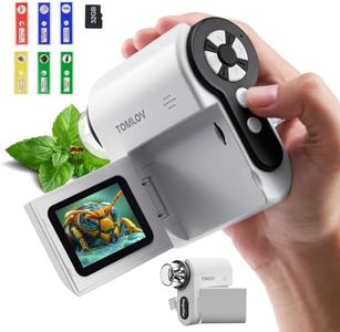 TOMLOV P20 Microscope Numérique Portable, 2" Multi-usage Mini Microscope pour Enfants, Caméra DV Portable 1080P, Compatible avec MacOS Windows, Magnification de 100X-1000X, 6 Lames de Microscope, 32Go