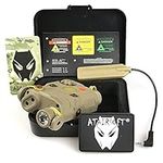 ATAIRSOFT (Airsoft Version) AN-PEQ-15 Upgrade Version PEQ-15 Style Battery Box Red Sight + LED Flashlight DE Tan for AEG GBB CQB