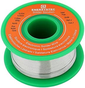 E ENERSYSTEC Thin Solder Wire Rosin Core Fine Gauge Electronics Solder Lead Free 0.02 7.05oz Electrical Silver Soldering 0.6mm 200g Unlead Solder Wire Alloy Sn99 Ag0.3 Cu0.7