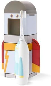 SuperMouth Turbo Twins Sonic Toothbrush – Battery-Powered, Soft Bristles, Flashlight to See Kids’ Mouth, Gently Cleans & Polishes Teeth for Ages 3-6 Years, Augmented Reality Sticker to Teach Brushing