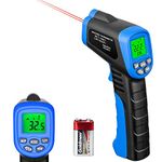 Infrared Thermometer, Non-Contact Digital Laser Temperature Gun -50℃ to 550℃(-58~2732℉), DS 12:1 with Data Hold for Industrial/Pizza Oven/Cooking - Not for Human(WapoRich RQ-981C BLACK)