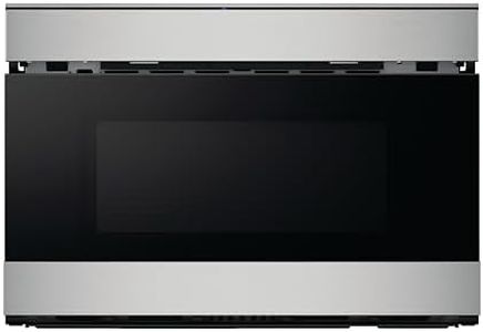 SHARP SMD2489ES Smart Microwave Drawer Oven with Easy Wave Open, 24-inch, 1.2 Cubic Feet, 950 Watt, Concealed Glass Touch Control Panel, Works with Alexa Certified, Edge to Edge Black Glass, Stainless