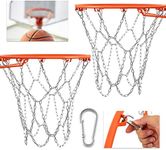 Outus 2 Pcs Basketball Net 12 Links Basketball Hoop Net Heavy Duty Galvanized Steel Braided Chain Net for Basketball Hoop Rust Proof Basketball Chain Net for Indoor Outdoor Climate, Quick Installation