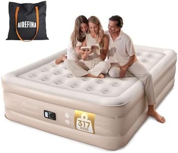 Airefina Inflatable Mattress, King Size Airbed with Built-in Electric Pump, Blow Up Mattress in Fast Self-inflating with Flocked Surface, Guest Air Bed for Family Use or Camping - 203x152x46CM