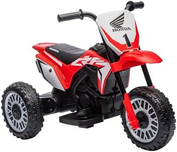 HOMCOM Honda Licensed 6V Kids Electric Motorbike, Three Wheel Ride On Motorcycle Car with Horn, Sound, for Ages 18-36 Months - Red
