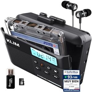 KLIM K7 Cassette Tape Player + Cassette to MP3 Converter + Portable Cassette Player + Walkman Cassette Player + Built-in Microphone & Speaker + Rechargeable Battery + Earphones + 16GB SD Card