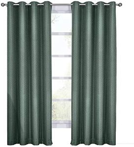 Royal Tradition Diamond 108-Inch Wide x 108-Inch Long, Set of 2 Jacquard Thermal Insulated Blackout Curtains, Turquoise