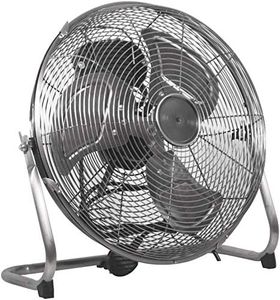 Prem-i-air Chrome 14 Inch (35 cm) Powerful Cooling High Velocity Floor Air Circulator Fan with 3 Airflow Speed Settings, Quiet Operation For Use in Homes, Offices and Bedrooms