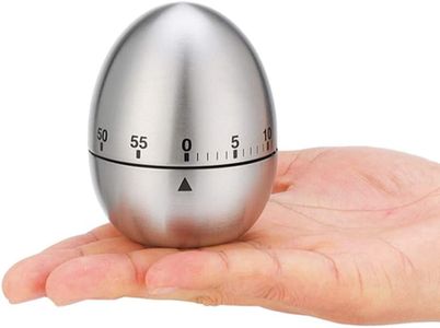 LIMBANI BROTHERS Egg Shape Kitchen Timer Cute Manual,Stainless Steel Metal Mechanical Visual Countdown Cooking Timer with Loud Alarm for Kids Cooking Tools