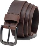 Ashford Ridge England Mens Fashion 34mm (1.25") Real Leather Trouser Belt - Vintage Brown Medium