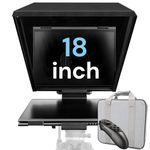 GEIMRSY 18" Aluminium Wide-Angle Large Teleprompter with Adjustable Support for Wide-Angle Camera Lens and Accommodates 15.6’ 360⁰ Hinged Tablet (18"-Max)