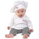 Baby Aspen Baby Chef 3 Piece Layette in Culinary Gift Box, White, 0-6 Months