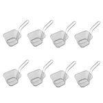 8 Pieces Mini Square Fry Baskets 3.7×1.65×2inch Odowalker Table Serving Frying Fries Chips Baskets French Fries Desk Food Presentation Mesh Basket Kitchen Cooking Tool