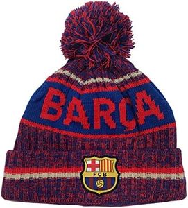 Icon Sports FC Barcelona Identity Team Pom Beanie Blue