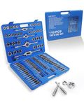 EilxMag 110PCS Hardened Alloy Steel Metric Tap and Die Rethreading Tool Set - Cutting External & Internal Threads with Storage Case (Pakage)