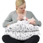 Chilling Home Nursing Pillow for Breastfeeding, Large Adjustable Breastfeeding Pillow with 100% Cotton Removable Cover (Leaves)