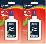 Bostik PVA Glue, Solvent Free Glue for Arts and Crafts, Dries Clear, 118ml bottle (Pack of 2)