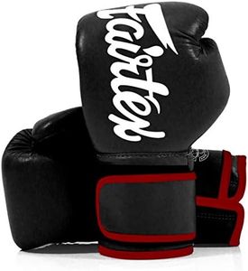 Fairtex BGV14 Muay Thai Boxing Microfibre Gloves for Men, Women, Kids | MMA Gloves, Kickboxing, Gym, Workout | Premium Quality, Light Weight & Shock Absorbent Boxing Gloves- (Black w/red trim/16oz)