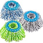 Primeway® Polyester Microfiber Spin Mop Replacement Mop Head Refills | 130 Grams each | Pack of 3 Pcs | Assorted