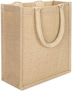IBLUELOVER Sac en Toile de Jute de Naturel Sac Cabas avec Poignées Sac Fourre-tout Réutilisable Sac à Main de Courses Pliable Sac Cadeau Sac de Lin Stockage Sac de Rangement Sacs Provisions Magasin