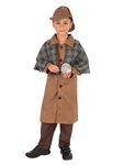 Bristol Novelty CF237L Detective Boy (Large) Costume, Brown, 7-8 Years Old