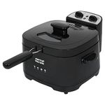 AMERICAN MICRONIC® 3 L Electric Deep Fryer | Timer & Adjustable Thermostat | Detachable Basket | Non-Stick Oil Tank | Viewing Window Lid | Cool-Touch Body | Home Kitchen Fryer – AMI-DFP-30LDx