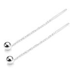 Sterling Silver 4mm Ball Stud Pull Through Earrings