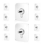 Sulfar Adhesive Hooks Heavy Duty Wall Hooks, Nail Hook for Hanging Coat, Hat,Towel Robe Hook Rack Wall Mount- Bathroom and Bedroom Hooks for Wall Without Drilling (Nail Hook Trasparent 10 Pack)