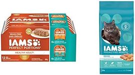 IAMS Wet Cat Food Pâté and Dry Food Bundle | Grain Free Chicken, Tuna, and Indoor Weight Control