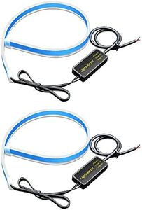 Baceyong 2x Ultra-Bright Flexible LED Tube Strips, Daytime Running Waterproof Light Strip Flexi Tube DRL Flowing Silicone Strip Dual Color Car Indicator Light