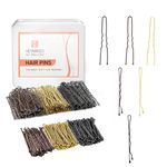 Bobby Pins 300 Hair Pins for Women Hair Grips U Shaped Hair Pins for Buns Hair Grips for Thick Hair Invisible Wave Hairgrip Hair Styling Pins with Storage Box (Black & Blonde & Brown)