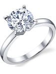 2 Carat Round Brilliant Cubic Zirconia CZ Sterling Silver 925 Wedding Engagement Ring Size 7