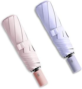 BAODINI Small UV Protection Travel Umbrella Compact for Rain and Sun UPF 50+ Windproof Portable 42 inch Umbrella for Women and Men