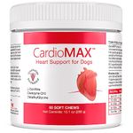 CardioMAX Heart Support Supplement for Dogs - L-Taurine, L-Carnitine, EPA and DHA, Coenzyme Q10 - Aids Circulatory Strength, Heart Muscle Function - Made in USA - 60 Soft Chews