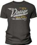 50th Birthday Gift Shirt for Men - Vintage 1974 Aged to Perfection - Racing-Dk. Heather-XL