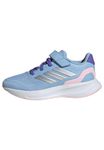 adidas RUNFALCON 5 Shoes Kids Running, Glow Blue/Silver Metallic/Clear Pink, 2 UK