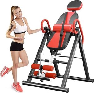 Dripex Heavy Duty Gravity Inversion Table 300 lbs Capacity with Adjustable Protective Belt Inversion Table for Back Pain Relief Updated (Red)