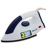 iBELL DIAMOND 1000 Watt Dry Iron Box with Non-Stick PTFE Base, Adjustable Thermostat Control and Shock Proof Body - White