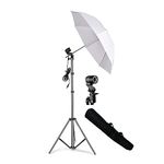 HIFFIN® Branded Mark I Umbrella White 80CM + Portable Foldable Umbrella Flash Photo Video Studio Lighting Photography Stand + Umbrella and Bulb Holder with Carry Bag