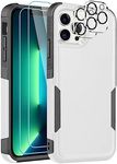 LOQUPE for iPhone 13 Pro Max Case,[10 FT Military Grade Drop Protection] [Tempered Glass Screen Protector + Camera Lens Protector] [Shockproof] Heavy Duty Protective Phone Case,White