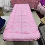 LXJDDLD Cotton Beauty Bed Mattress Topper with Square/Round/Trapezoidal Head,Massage Table Mattress with Face Breath Hole,Spa Bed Pad Protector for Lash Bed(Bed Not Included),Pink 2,S 70x185cm