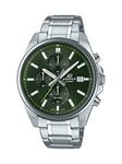 Casio Edifice Men's Stainless Steel Chronograph Date Indicator 43.8mm Watch EFV-610D-3CV, Silver, Chronograph