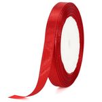 G2PLUS Red Stain Ribbons, 10mm Gift Wrap Ribbon, 22M Ribbons for Gift Wrapping, Christmas Day Decorative Ribbon, Thick Fabric Ribbon, Gift Wrapping Ribbon for Crafting, Wedding Party Decoration