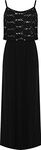 WearAll Women's Plus Strappy Layered Floral Lace Print Sequin Maxi Dress Ladies Full Length - Black - 22-24