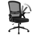 Ergonomic Office Chair, Desk Chairs, Height Adjustable Computer Chair, Executive Work Chair with Padded Seat Cushion, Swivel Mesh Chair with 90° Flip-up Armrest & Lumbar Support for Home/Office